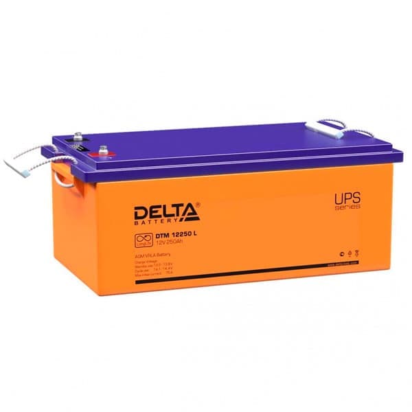 Аккумулятор для ИБП Delta Battery DTM 12250 L - 250А/ч-12V для UPS EN540 болт - 520x269x225