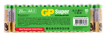 Батарейка GP 15А LR6 AA (20шт) Super Alkaline