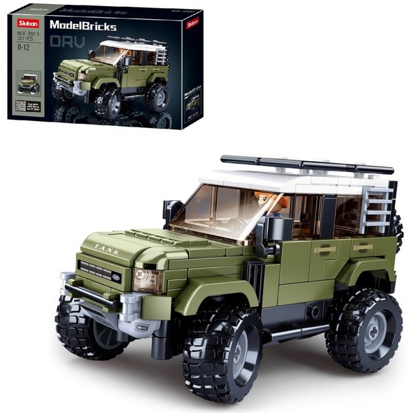Конструктор Sluban Model Brick Джип-внедорожник зеленый M38-B1015 317 деталей